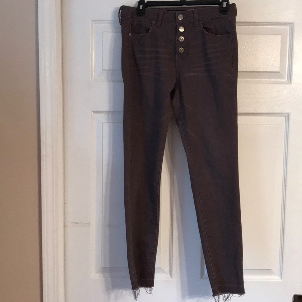 purple skinny jeans